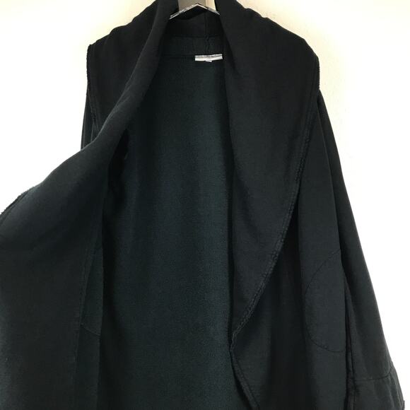 Bryn Walker Wrap Coat Bamboo Blend Shawl Collar Oversized Lagenlook Jacket Black - Picture 3 of 15